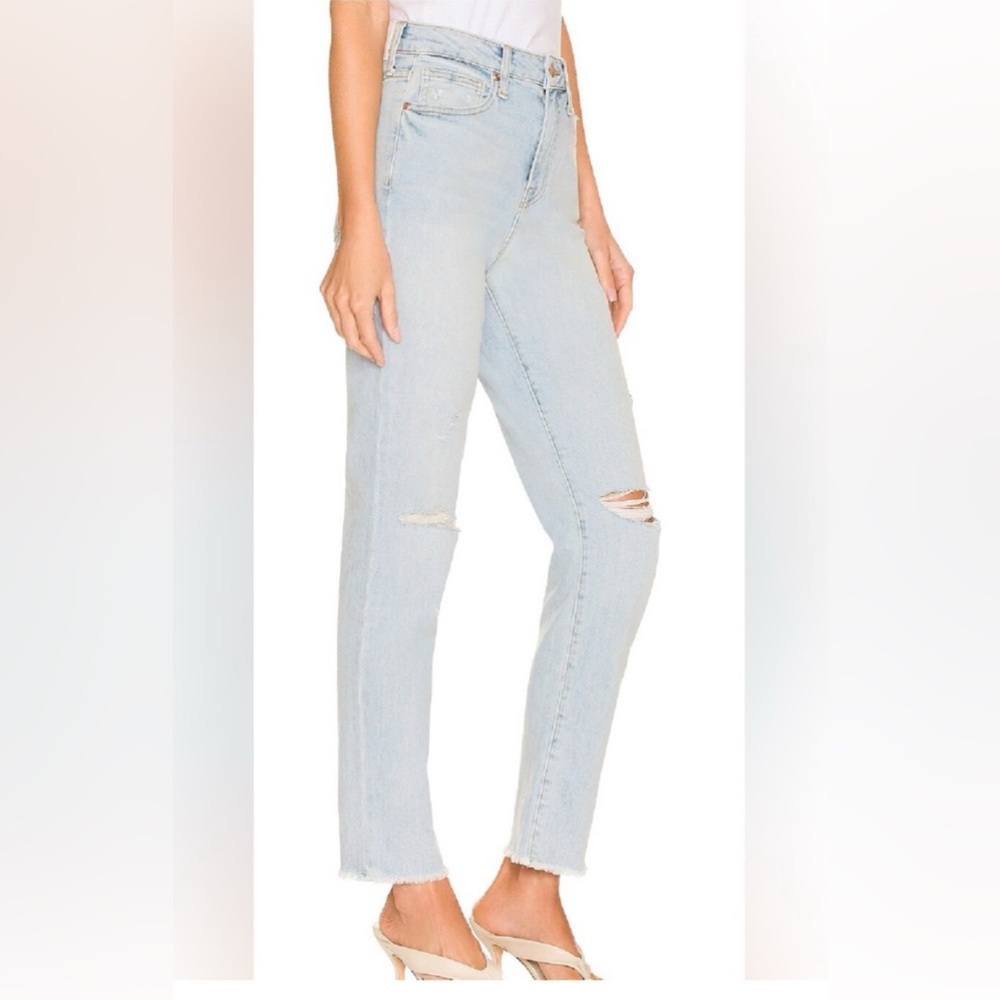 JONATHAN SIMKHAI High-rise Trevor raw hem taper Jean